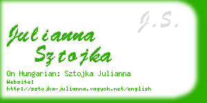julianna sztojka business card